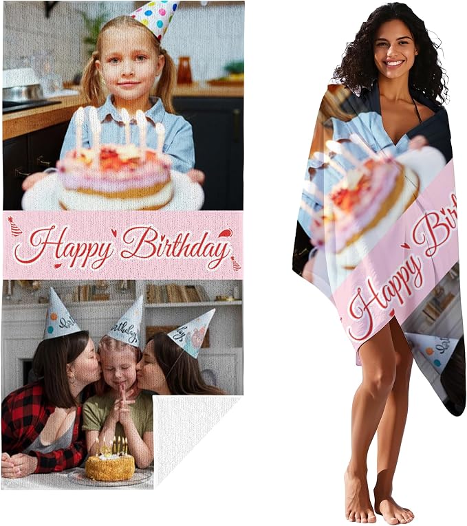 JML Birthday Gifts for Mom Dad Daughter Son, Personalized Beach Towel - Image 2