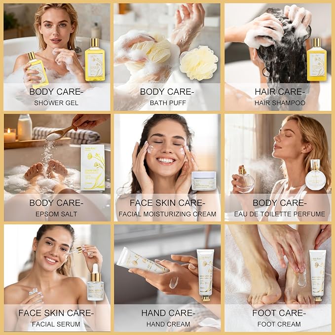 Mothers Day Gifts for Women, Face Skin Lip Care, Bath & Body Set, Self Care Kit - Image 5