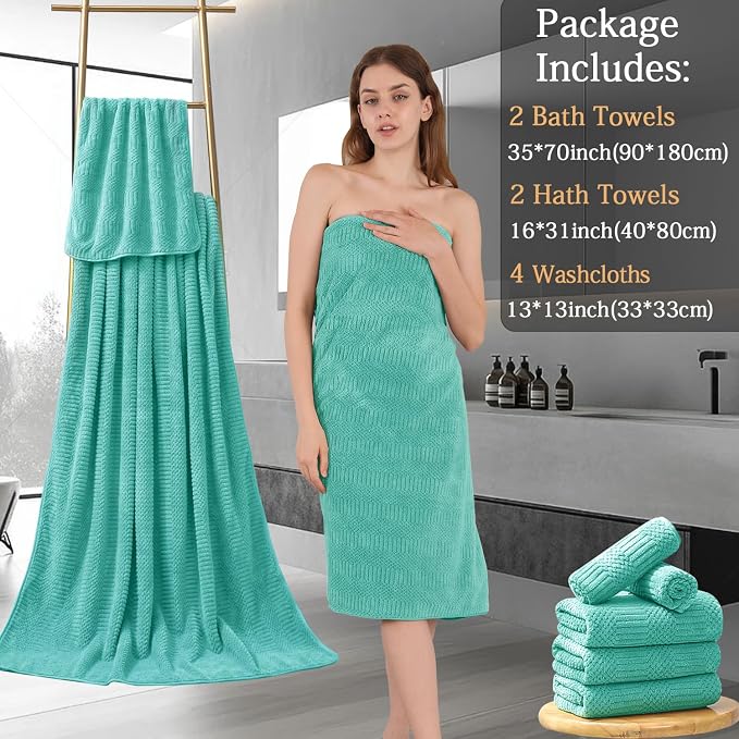 8 Piece Bath Towel Set-2 Oversized Bath Sheets, 2 Hand Towels, 4 - Image 7