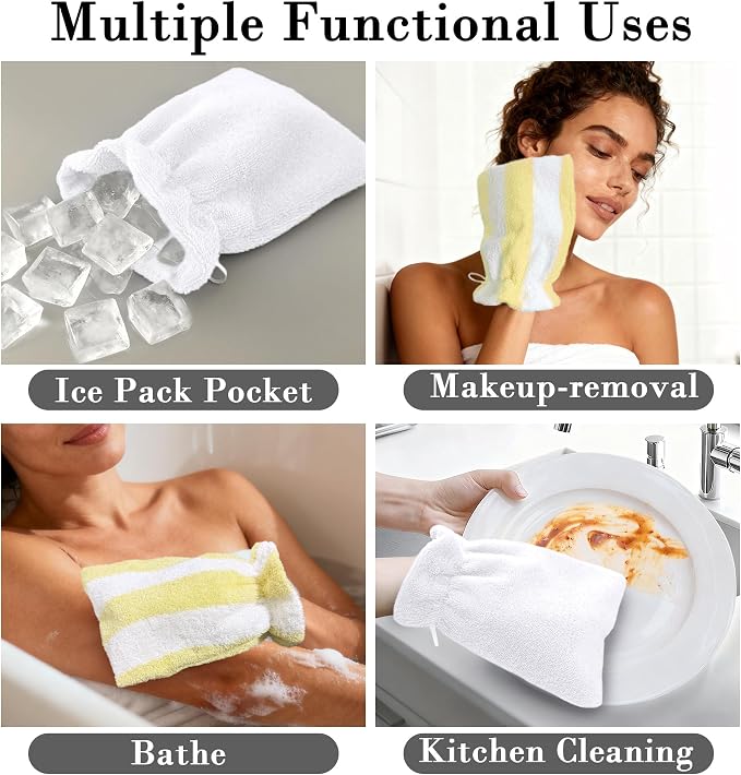 VOOVA & MOVAS Bath Washcloths 6-Pack, 8.3x6.3 Inch 100% Cotton Soft Absorbent - Image 5