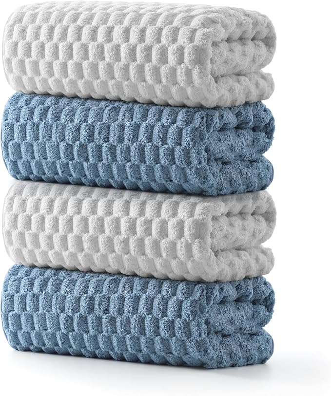 REDKISS Microfiber Bath Towels of 4-27x55 Inches Bath Towel Large, Highly by REDKISSOnline