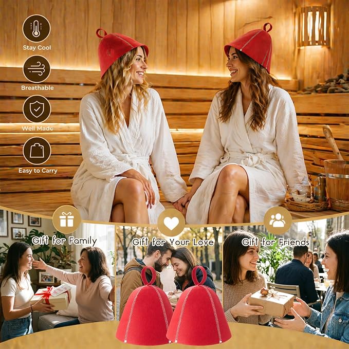 JaGely Sauna Hat for Men Women Sauna Hat Vaporarium Cap Russian Banya Cap for - Image 5