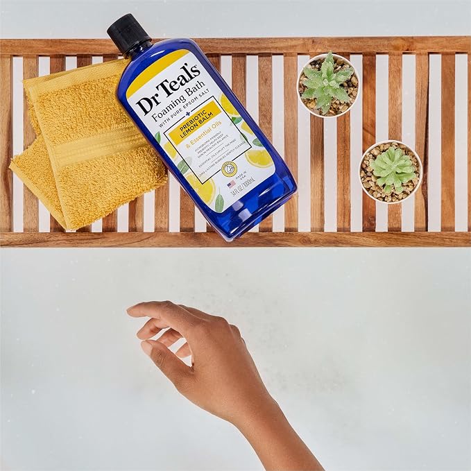 Dr Teal's Foaming Bath with Pure Epsom Salt, Prebiotic Lemon Balm & Essential - Image 6