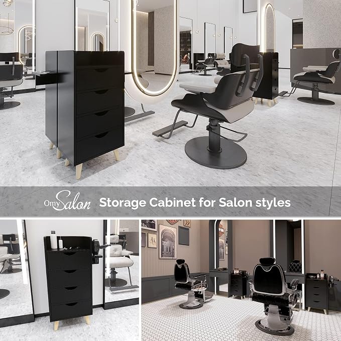 OmySalon 4 -Layer Salon Storage Cabinet, Beauty Barber Salon Styling Station - Image 5