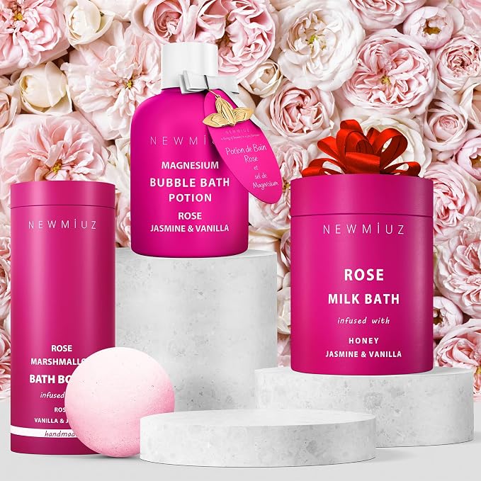 Magnesium Bubble Bath Rose Jasmine Vanilla Long Lasting Foam - Image 6