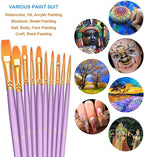 BOSOBO Paint Brushes Set, 6 Pack 60 Pcs Round Pointed Tip Paintbrushes Nylon - Image 3