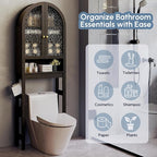 HMstone Over The Toilet Storage Cabinet, Arched Bathroom Organizer and Storage - Image 5