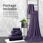 8 Piece Bathroom Towel Set |2 Oversized Large Bath Towels Sheet, 2 Hand Towels - Image 7