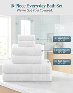 CASA PLATINO 100% Cotton Bath Towel Set 18 Pc - Image 3