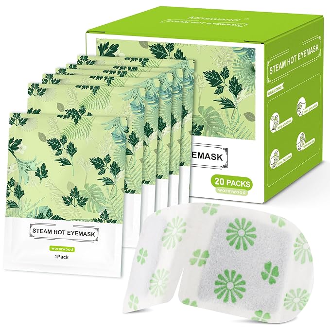 20 Packs Steam Eye Mask, Wormwood Steam Eye Masks Disposable, Self-Heating by MnswandSteamEyeMask