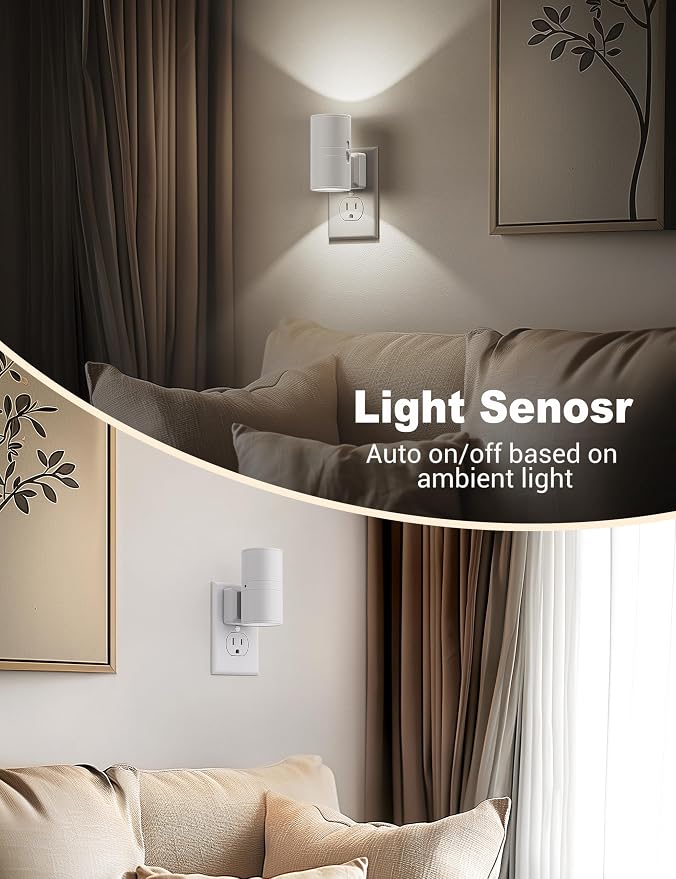 JandCase Night Lights Plug into Wall, Dimmable Night Light Plug in, Modern - Image 3