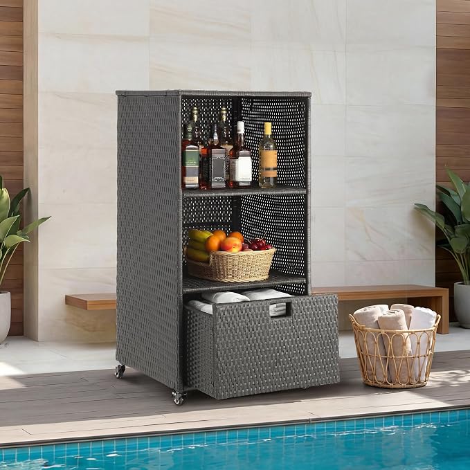 HOMREST Outdoor Pool Towel Rack by HOMREST