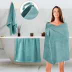 SEMAXE Blue Bath Towel, 100% Cotton Bath Towel - Image 2
