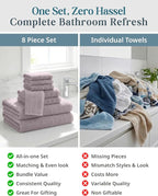 CASA PLATINO 100% Cotton Bath Towel Set 8 Pcs - Image 6