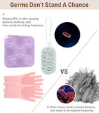 3 Pack Silicone Body Scrubber Set Include Silicone Bath Sponge Brush + Body - Image 7