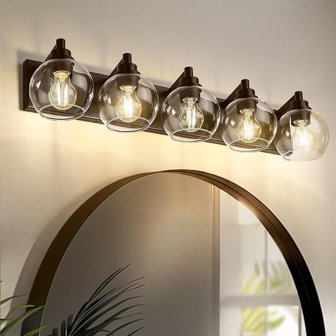 Bathroom Light Fixtures Over Mirror, 5-Light Oil Rubbed Bronze Bathroom Vanity - Image 6