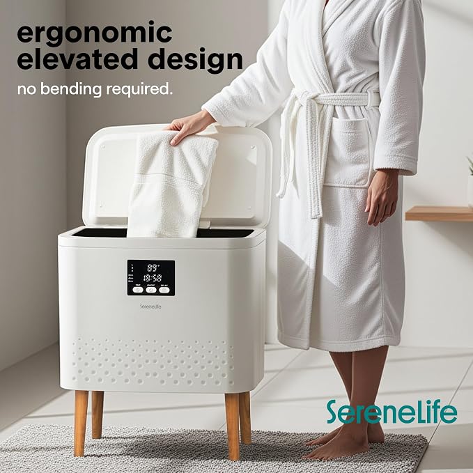 SereneLife Rectangular Towel Warmer Bucket, Large Capacity Blanket and Towel - Image 3