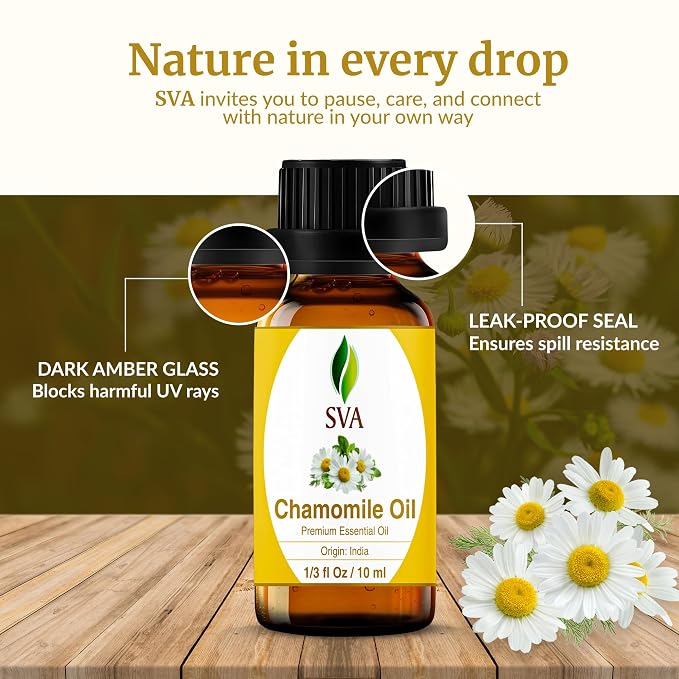 SVA Chamomile Essential Oil – 1/3 Fl Oz – 100% Natural Chamomile Oil - Image 7