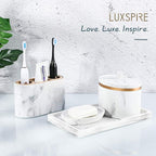 Luxspire Bathroom Vanity Tray, Resin Dresser Jewelry Ring Dish Tank Storage - Image 7
