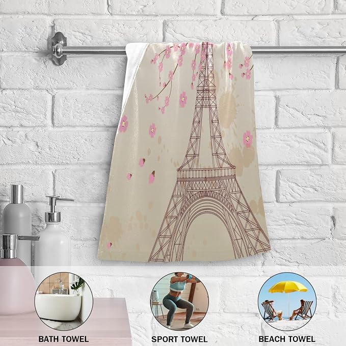 Pink Cherry Blossom Paris Hand Towels - Image 5