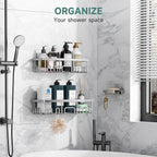 Veken Shower Caddy 3-Pack, Advanced Rustproof Design, No Drilling Adhesive - Image 3
