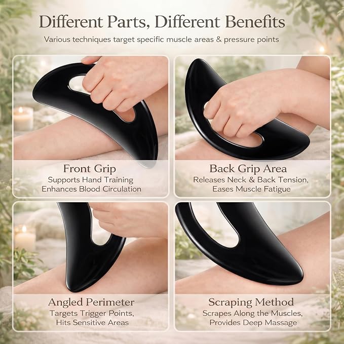 BBTO 2 Pcs Body Gua Sha Tool Large Resin Scraping Tools - Image 4