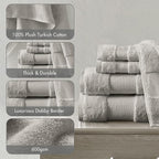 Madison Park Turkish 100% Cotton 600Gsm Luxury Premium Thick Soft Abosorbant - Image 4