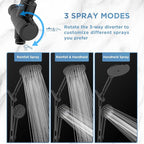MakeFit Dual Filtered Rain Shower Head Combo, High Pressure Handheld Shower Head - Image 6