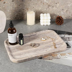 Karibiber Marble Vanity Trays, Travertine Bathroom Tray, Decorative Tray - Image 4