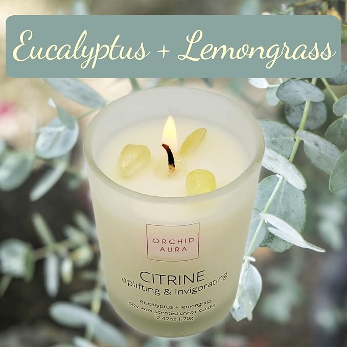Soy Candles with Healing Crystals. Citrine, Rose Quartz, Amethyst Crystal. - Image 2