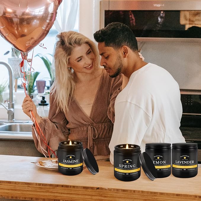 YOROXRG 9Pack Candles for Home Scented, Aromatherapy Candles Gifts Set for Men - Image 3