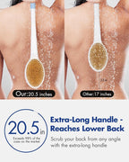 Back Scrubber Body Shower Brush: 20.5‘’ Extra Long Anti Slip Handle Bath Brush - Image 2
