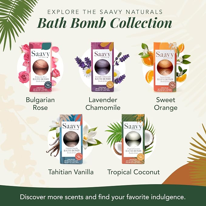 Saavy Naturals Bath Bombs – Relaxing Foaming Fizz Bubbles, Organic Bath Bombs - Image 7