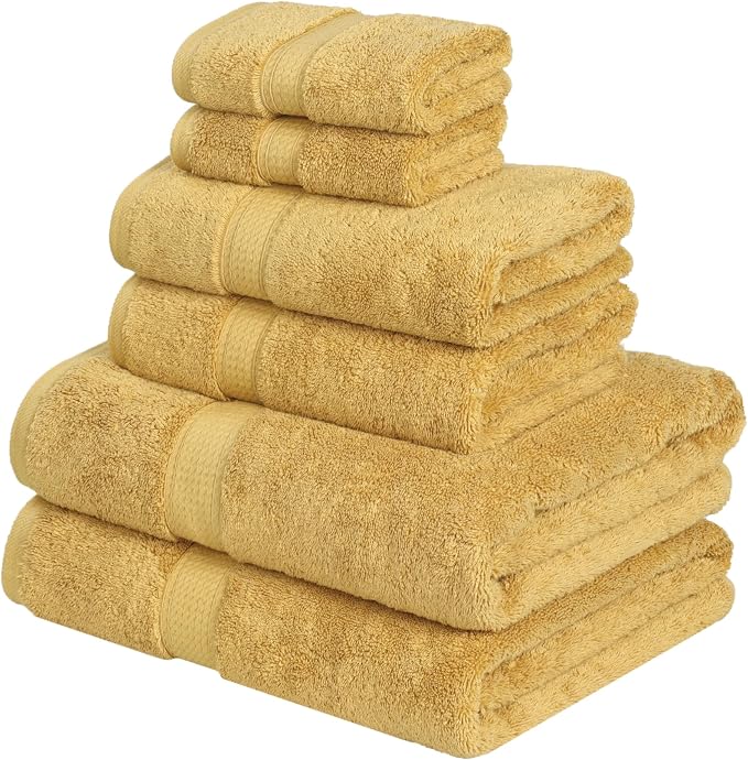 Superior Egyptian Cotton Pile 6-Piece Towel Set, Includes 2 Bath, 2 Hand - Image 2