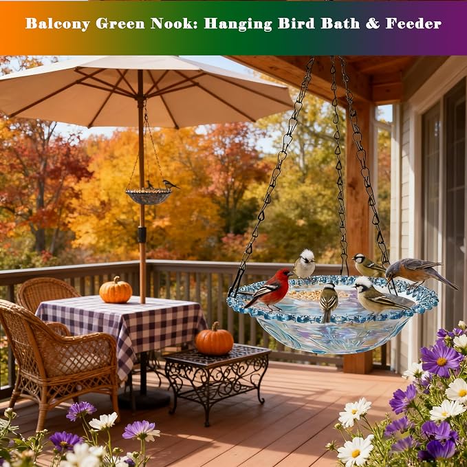 4 Pack Super Value Hanging Plastic Bird Baths and Feeders - Image 4