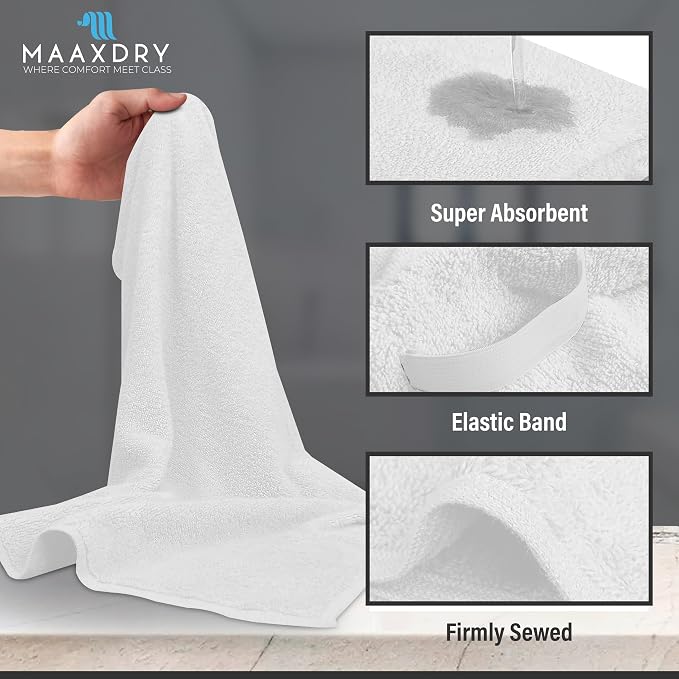 100% Cotton Hair Towel Wrap for Women, Men & Kids – Non-Microfiber 450 GSM - Image 3