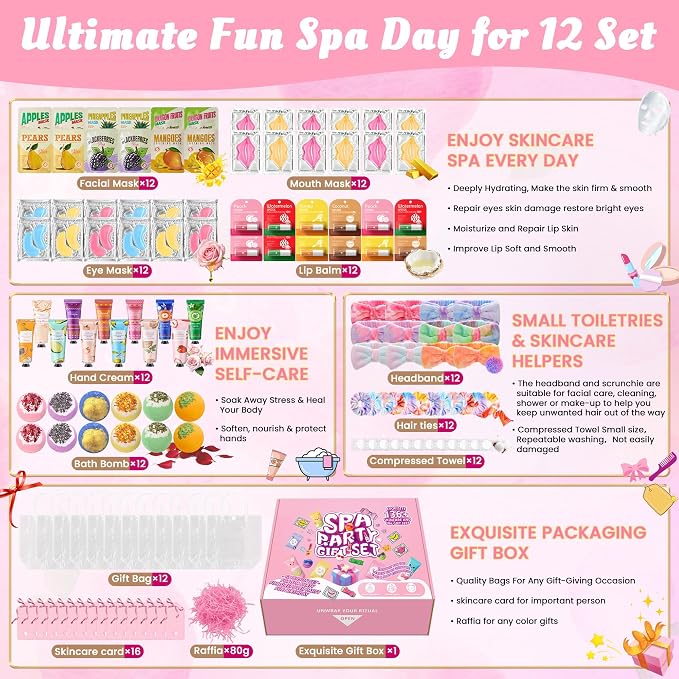 136Pcs Spa Party Supplies Set - Image 2