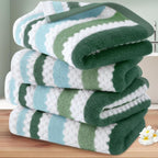 Waffle Hand Towels for Bathroom, Hand Towel Set of 4, Striped Bathroom Hand by VOOVAMOVAS