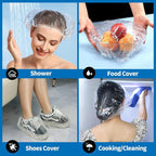 LEOBRO Large Disposable Shower Cap, Plastic Shower Caps - Image 7