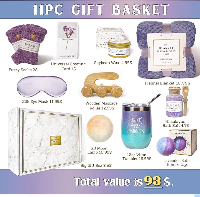 AHAGIFTREE Birthday Gifts for Women, Gift Basket for Women - Image 3