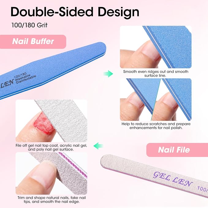Gellen Nail Care Kit Manicure Tools Kit: Nail Strengthener and 2Pcs Nail File & - Image 6