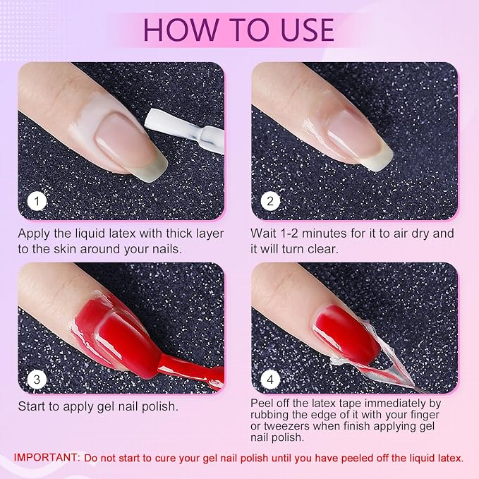 SAVILAND 2PCS Liquid Latex for Nails: 30ML Liquid Latex Peel Off Nail Polish - Image 6