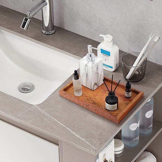 Real Natural Marble Tray for Bathroom, Kitchen and Desktop, Rectangle Genuine - Image 5