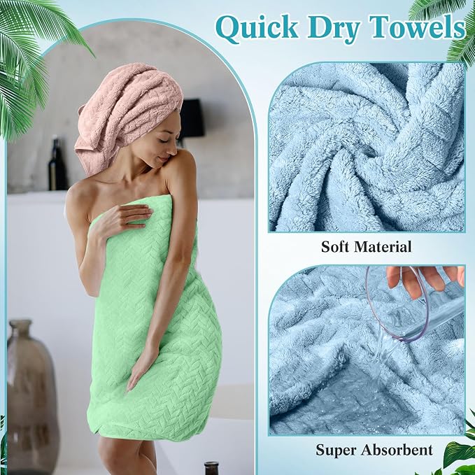 Mixweer 16 Pieces Bath Towels Set Quick Dry Towel Set - Image 3