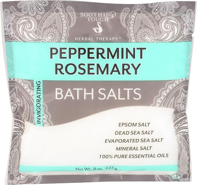 Soothing Touch Bath Salts Pouch, Peppermint Rosemary, 8 Ounce by Soothing+Touch