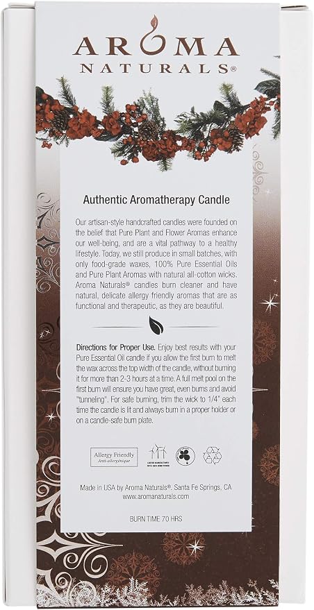 Aroma Naturals Holiday Orange, Clove and Cinnamon Essential Oil Scented Pillar - Image 3