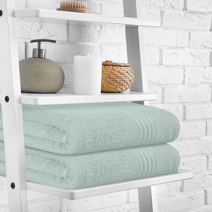 BOUTIQUO 100% Cotton 2 Pack Bath Towel Set 28x55, Eco-Friendly Large Bath Towels - Image 3