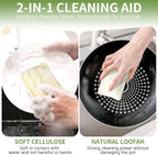 6 Pack Natural Loofah Sponges for Dishes, Loofah Kitchen Sponges - Image 4