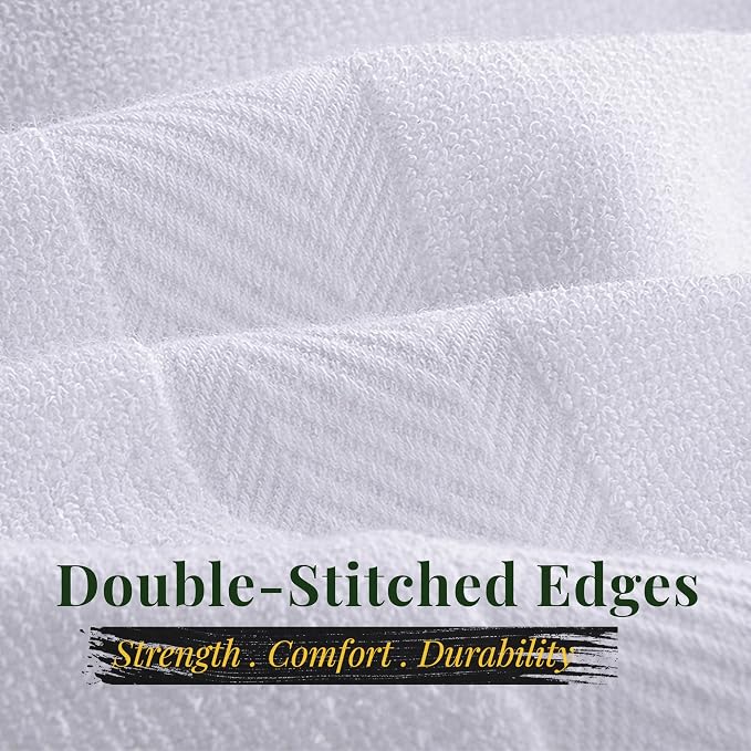 Pearl Linens 12 Pack 22x44 Economy Cotton Hotel Quality White Bath Towels - Image 5