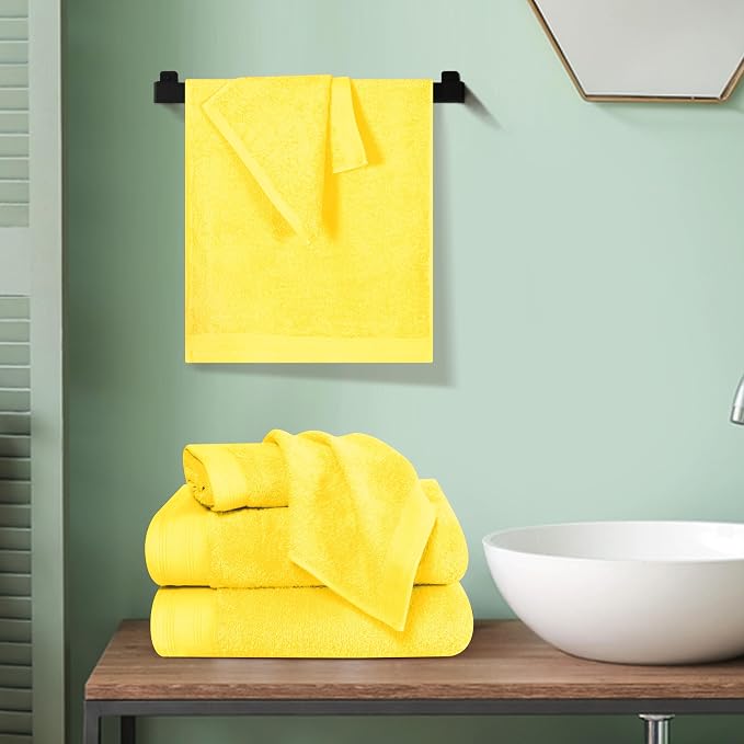 Ultra Soft 6 Pack Cotton Towel Set, Contains 2 Bath Towels 28x55 inch, 2 Hand - Image 4